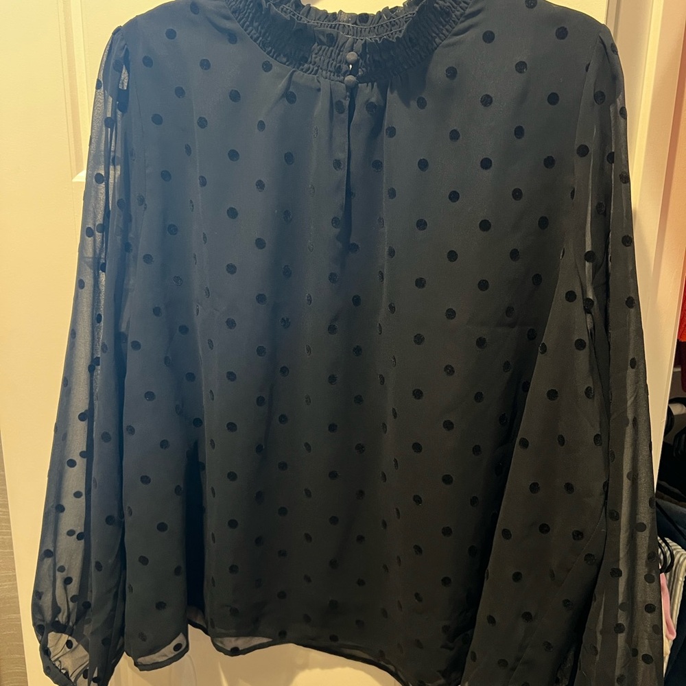 JCrew Black Polka Dot Women's Top